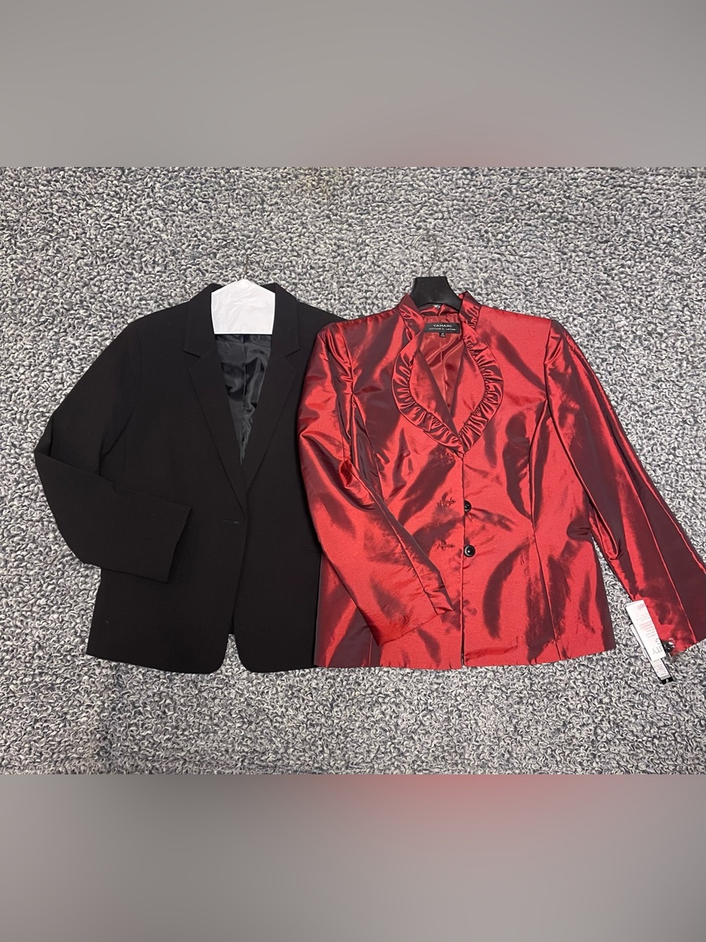 Bundle of 2 Tahari Arthur S. Levine Blazers in Black & Red